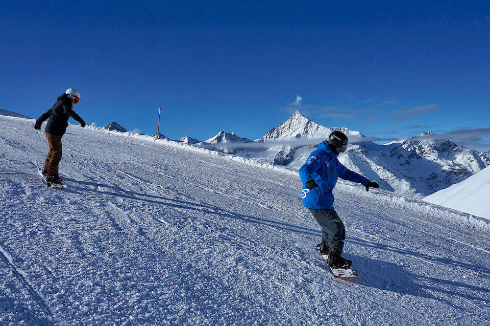 private snowboard lessons for adults in Zermatt