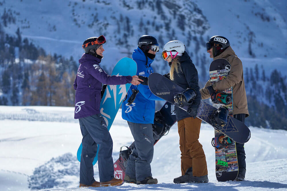 snowboard lessons with Stoked snowsport school, Zermatt