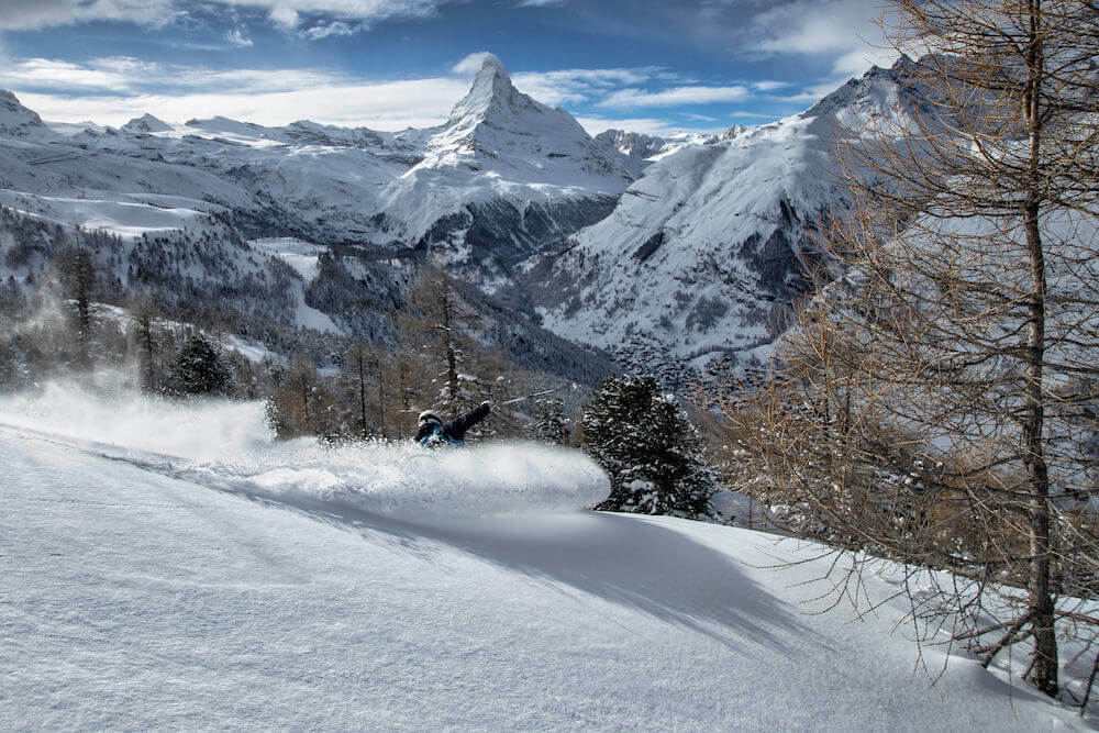 off piste skiing lessons in Stoked snowsport school, Zermatt